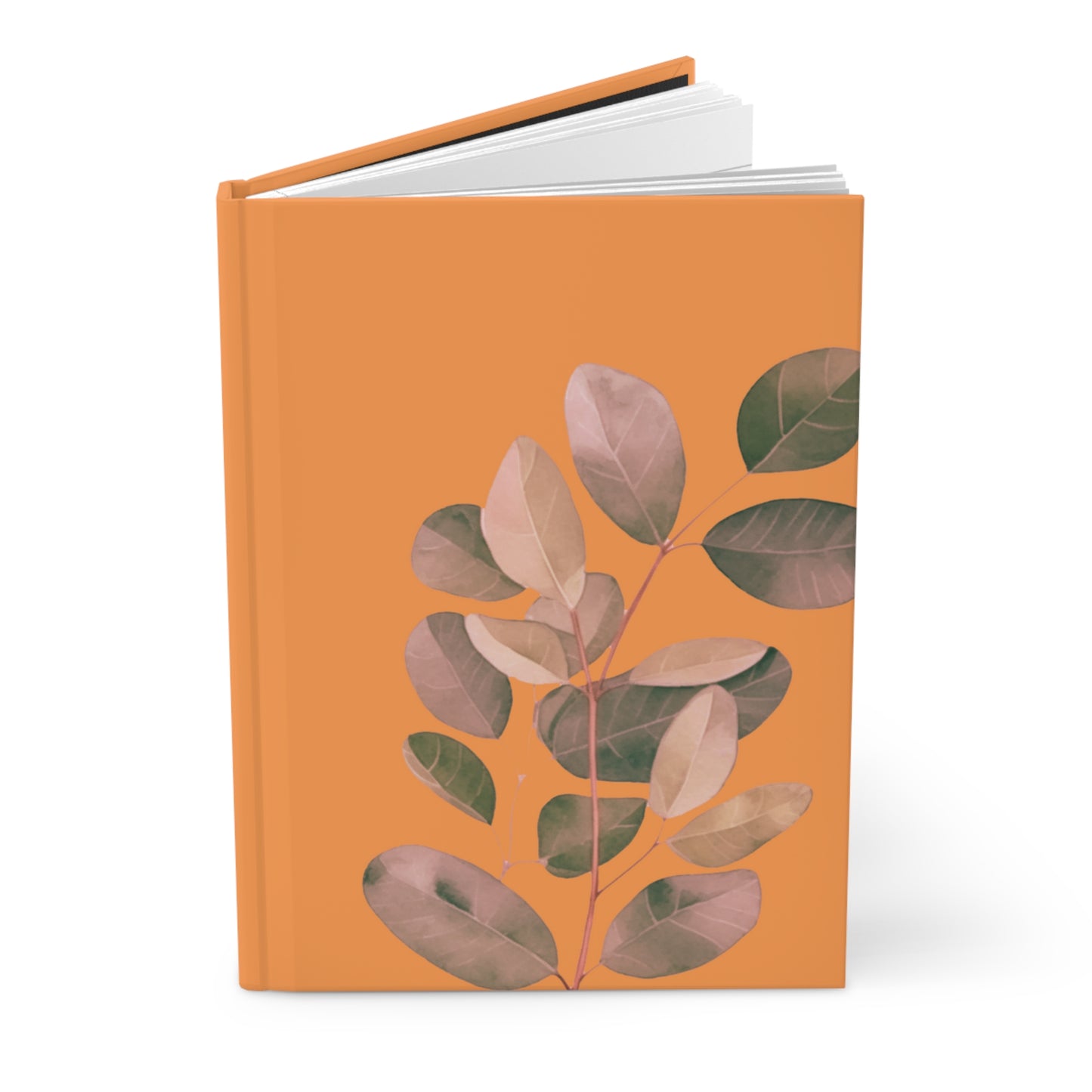 Leaf Vine Hardcover Journal, orange Color Journal, Orange Journal, Cute Hardcover Journals, Cute Journals, Flower Design Journals. Flower Journals, Personal Journal, Hardcover Journal Matte