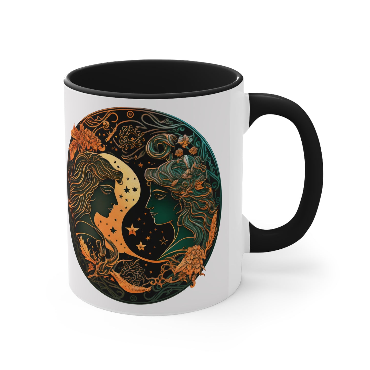Gemini Coffee Mug, Astrology Coffee Mugs, Zodiac Coffee Mugs, Gifts for Him, Gifts for Her, Black Coffee Mug, Accent Coffee Mug, 11oz